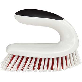 OXO Good Grips Household Scrub Brush w/Egg-Shaped Handle, 5 x 3 x 4, White/Black Handle
