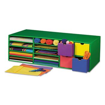 Pacon Classroom Keepers Crafts Keeper Organizer, Green, 14 Sections, 9 3/8x30x12 1/2