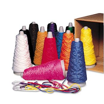 Pacon&#174; Trait-Tex Double Weight Yarn Cones, 2 oz, Assorted Colors, 12/Box