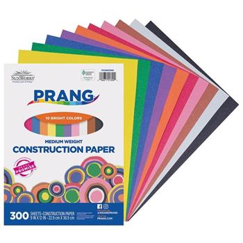 Pacon Construction Paper, Medium Weight, 9&quot; x 12&quot;, Assorted Colors, 300 Sheets/Pack