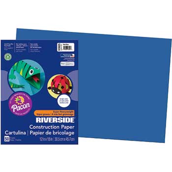 Pacon&#174; Riverside Construction Paper, 76 lbs., 12 x 18, Dark Blue, 50 Sheets/Pack