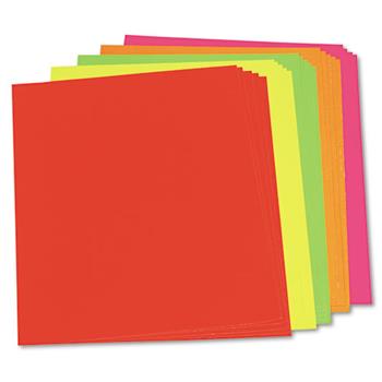 Pacon Neon Color Poster Board, 28 x 22, Green/Pink/Red/Yellow, 25/Carton