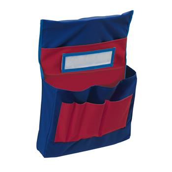Pacon Chair Storage Pocket Chart, 18 1/2 in H x 14 1/2 in W x 2 1/2 in D, Blue and Red