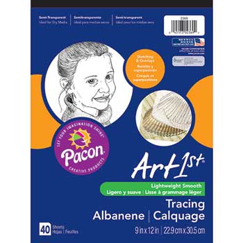 Pacon Real Images Tracing Pad, 9&quot; x 12&quot;, White, 40 Sheets/Pad