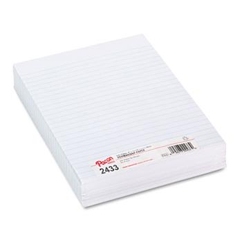 Pacon Composition Paper, 3/8&quot; Ruling, 16 lbs., 8 x 10-1/2, White, 500 Sheets/Pack