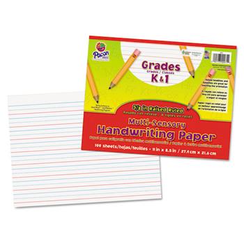 Pacon Multi-Sensory Raised Ruled Paper, 8.5&quot; x 11&quot;, White, 100 Sheets/Pad