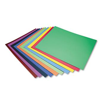 Pacon Four-Ply Railroad Board in Ten Assorted Colors, 28 x 22, 100/Carton