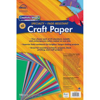 Creativity Street Creativity Street Specialty Craft Paper Assortment, 12&quot; x 18&quot;, 25 Assorted Colors, 100 Sheets/Pack