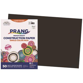 Prang Construction Paper, 12&quot; x 18&quot;, Black, 50 Sheets/Pack