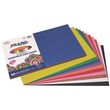 Prang Construction Paper, 12&quot; x 18&quot;, Assorted Colors, 50 Sheets/Pack