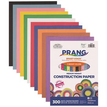 Prang&#174; Construction Paper, 11 Assorted Colors, 9 in x 12 in, 300 Sheets/Pack