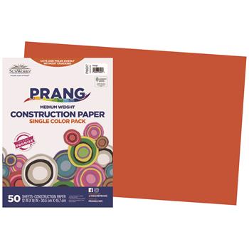 Prang Construction Paper, 12&quot; x 18&quot;, Orange, 50 Sheets/Pack