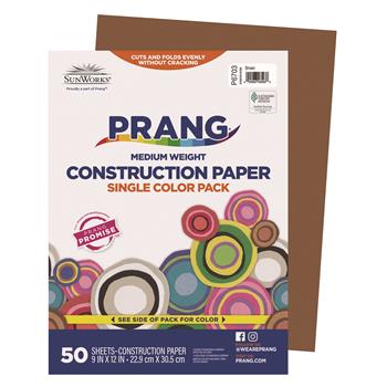 Prang Construction Paper, 9&quot; x 12&quot;, Brown, 50 Sheets/Pack