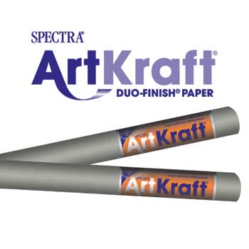 Pacon Spectra Duo-Finish ArtKraft Paper, 48&quot; x 200&#39;, Gray