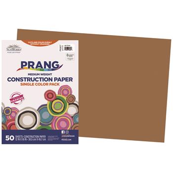 Prang&#174; Construction Paper, 12 in x 18 in, Light Brown, 50 Sheets/Pack