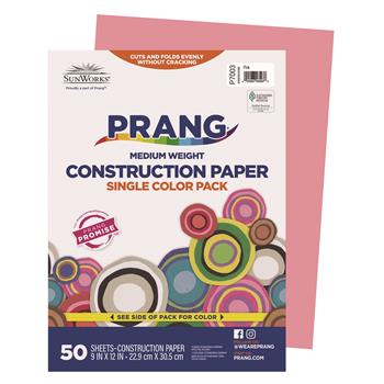 Prang Construction Paper, 9&quot; x 12&quot;, Pink, 50 Sheets/Pack