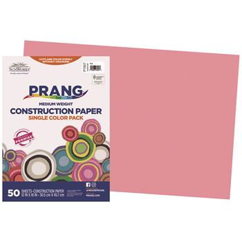 Prang Construction Paper, 12&quot; x 18&quot;, Pink, 50 Sheets/Pack