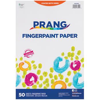 Prang Fingerpaint Paper, 11&quot; x 16&quot;, White, 50 Sheets/Pack