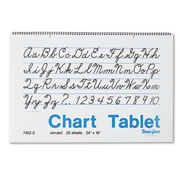 Pacon Chart Tablets, Unruled, 16&quot; x 24&quot;, White Paper, 25 Sheets