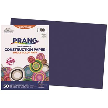 Prang Construction Paper, 12&quot; x 18&quot;, Bright Blue, 50 Sheets/Pack