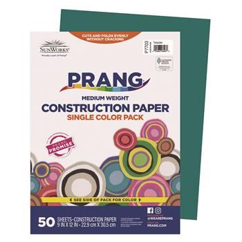 Prang Construction Paper, 9&quot; x 12&quot;, Turquoise, 50 Sheets/Pack