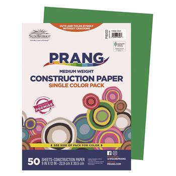 Prang&#174; Construction Paper, 9 in x 12 in, Holiday Green, 50 Sheets/Pack