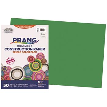 Prang Construction Paper, 12&quot; x 18&quot;, Holiday Green, 50 Sheets/Pack