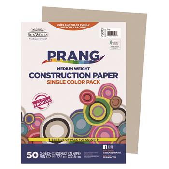Prang Construction Paper, 9&quot; x 12&quot;, Gray, 50 Sheets/Pack