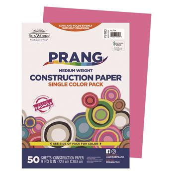 Prang Construction Paper, 9&quot; x 12&quot;, Hot Pink, 50 Sheets/Pack