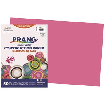 Prang Construction Paper, 12&quot; x 18&quot;, Hot Pink, 50 Sheets/Pack