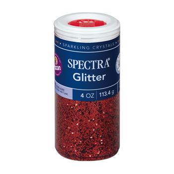 Pacon Spectra Glitter, .04 in Hexagon Shape, 4 oz, Red