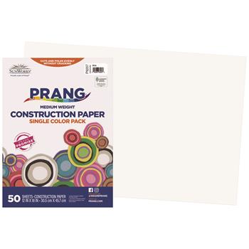 Prang Construction Paper, 12&quot; x 18&quot;, White, 50 Sheets/Pack