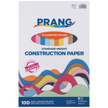 Prang Construction Paper Assortments, 12&quot; x 18&quot;, 10 Assorted Colors, 100 Sheets/Pad