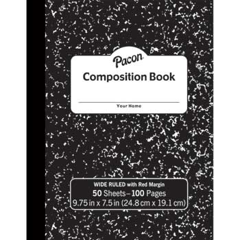 Pacon&#174; Marble Cover Composition Book, 7 3/4&quot; x 9 3/4&quot;, Wide Ruling, 50 Sheets/100 Pages
