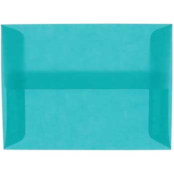 JAM Paper A6 Translucent Vellum Envelopes, 4 3/4&quot; x 6 1/2&quot;, Aqua Blue, 250/BX