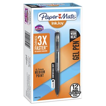 Paper Mate&#174; InkJoy Gel Pen, Black Ink,  .7mm, Dozen