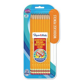 Paper Mate EverStrong Woodcase Pencil, HB #2, Yellow Barrel, 24/PK