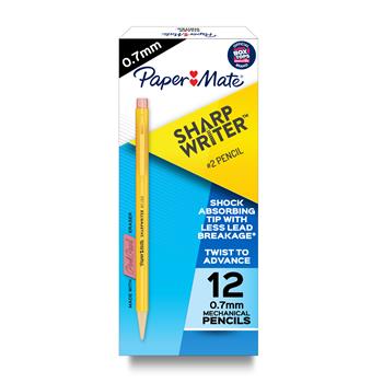 Paper Mate&#174; Sharpwriter Mechanical Pencil, HB, .7 mm, Yellow Barrel, 12 Per Pack