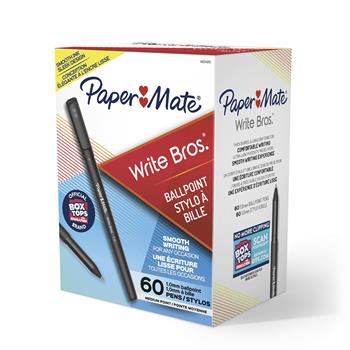Paper Mate&#174; Write Bros&#174; Ballpoint Stick Pen, Black Ink, Medium, 60/PK