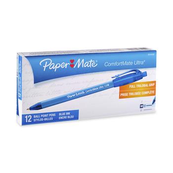 Paper Mate&#174; ComfortMate Ultra RT Ballpoint Retractable Pen, Blue Ink, Medium, Dozen