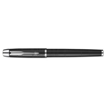 Parker IM Premium Roller Ball Pen, Black with Chrome Trim, Black Ink, Fine