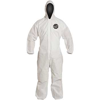 DuPont&#174; ProShield&#174; 10 Hooded Coveralls, Elastic Waist, Wrists and Ankles, White, Large, 25/CS