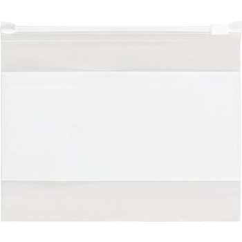 W.B. Mason Co. Slide-Seal Reclosable White Block Poly Bags, 8 in x 6 in, 3 Mil, Clear, 100/Case