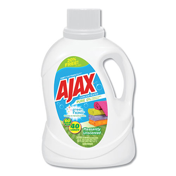 Ajax Pure Unscented Laundry Detergent, 60 oz Bottle, 6/Carton