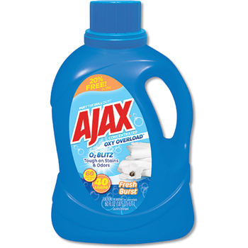 Ajax Stain Be Gone Laundry Detergent, Lemon and Linen Scent, 60 oz Bottle, 6/Carton
