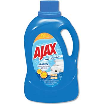 Ajax Oxy Overload Laundry Detergent, Fresh Burst Scent, 134 oz Bottle, 4/Carton