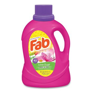 Fab Scented Laundry Detergent, Love Duet, 60 oz Bottle, 6/Carton