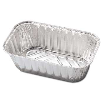 Pactiv Loaf Pan, Aluminum, Rectangular, 1 lb, Silver, 1000/Carton
