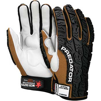 MCR Safety Predator™ Multi-Task Gloves, Cow Grain Palm, X-Large, Tan, PR