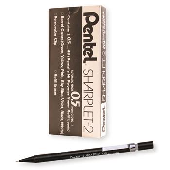 Pentel Sharplet-2 Mechanical Pencil, 0.5 mm, Black Barrel, Dozen